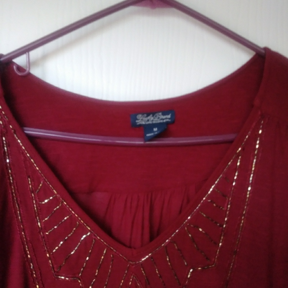 Lucky Brand beaded blouse size medium - Picture 2 of 3